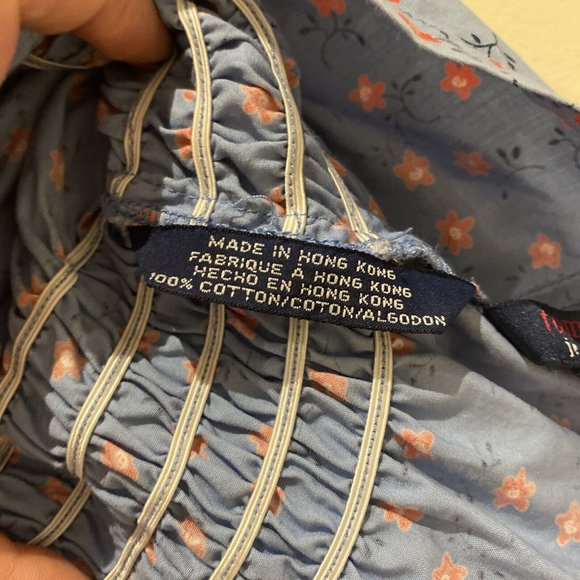 cottagecore Y2K tommy jeans Summer Peasant Smocked Waist Blouse S - Picture 6 of 11